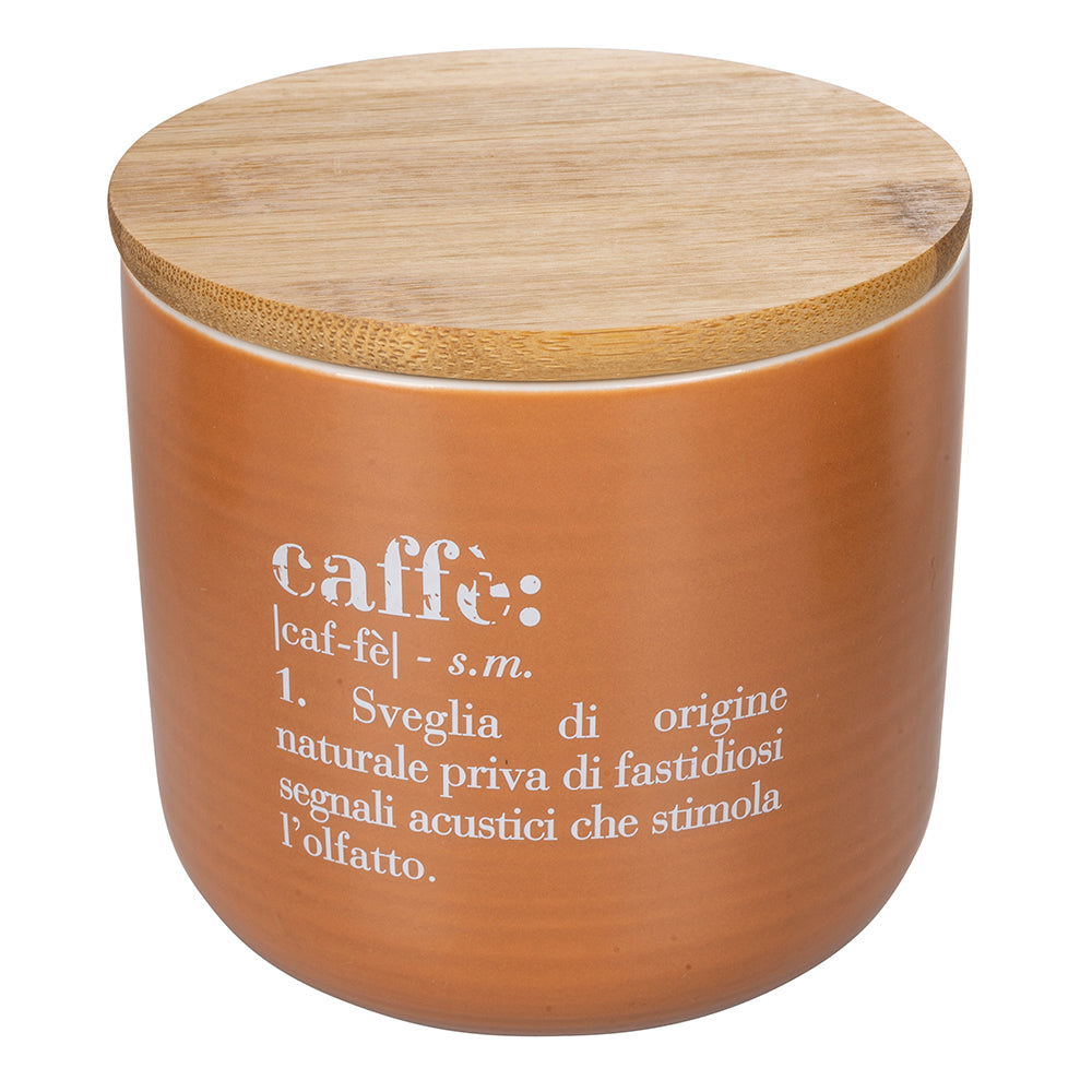 Set 3 barattoli sale, zucchero e caffè 500 ml, in new bone China, coperchio in bamboo, Victionary Chocolate