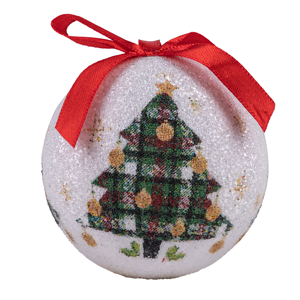 Scatola box 14 palle di Natale con laccetto diametro  7,5 cm, XMas Chic