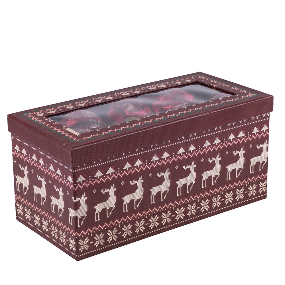 Scatola box 14 palle di Natale con laccetto diametro  7,5 cm, XMas Chic