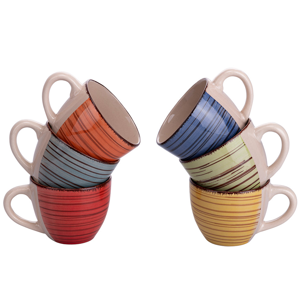 Set 6 tazzine caffè 90 ml in stoneware, Lipari