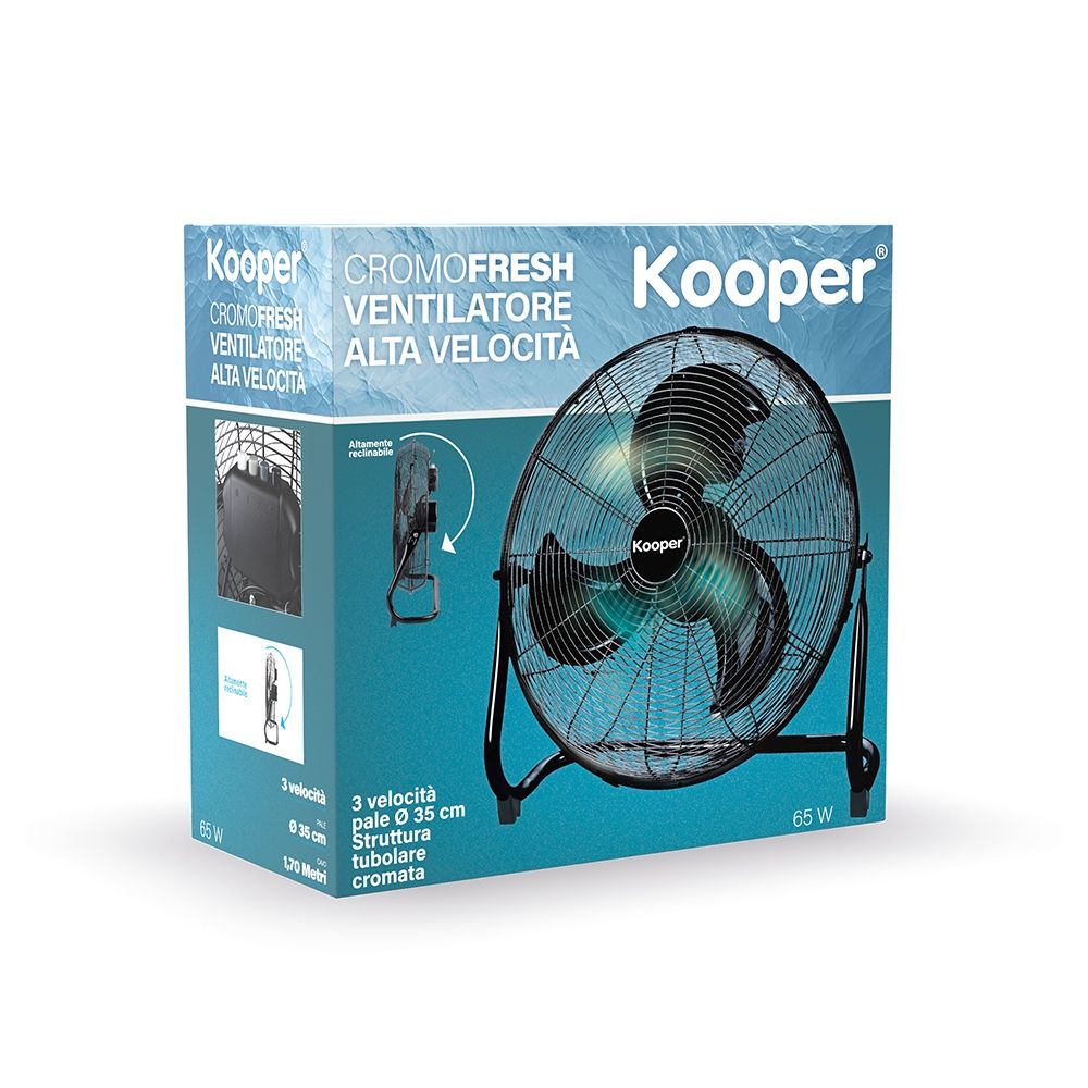 Ventilatore da tavolo nero a 3 velocità 65 watt in alluminio nero CromoFresh