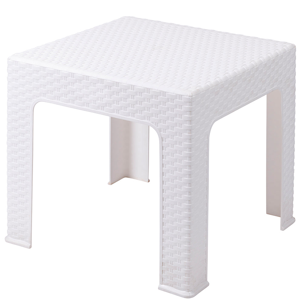 Tavolino basso quadrato da salotto in resina effetto rattan 43x43x42 cm Belgium