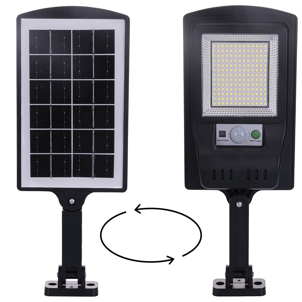 Lampione faretto da muro con pannello solare e 169 led con telecomando Eco Led