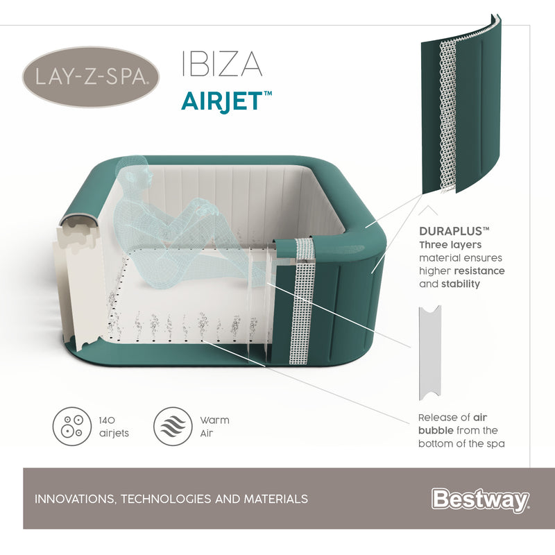 Piscina SPA idromassaggio Lay-Z-Spa Ibiza AirJet Bestway 60015