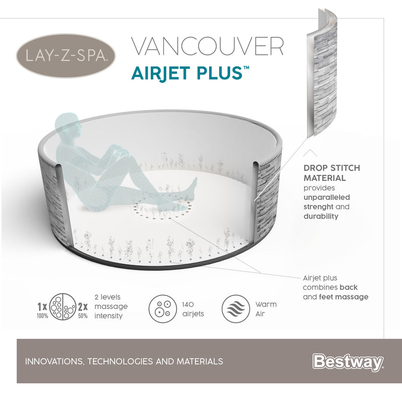 Piscina SPA idromassaggio Lay-Z-Spa Vancouver AirJet Plus Bestway 60027