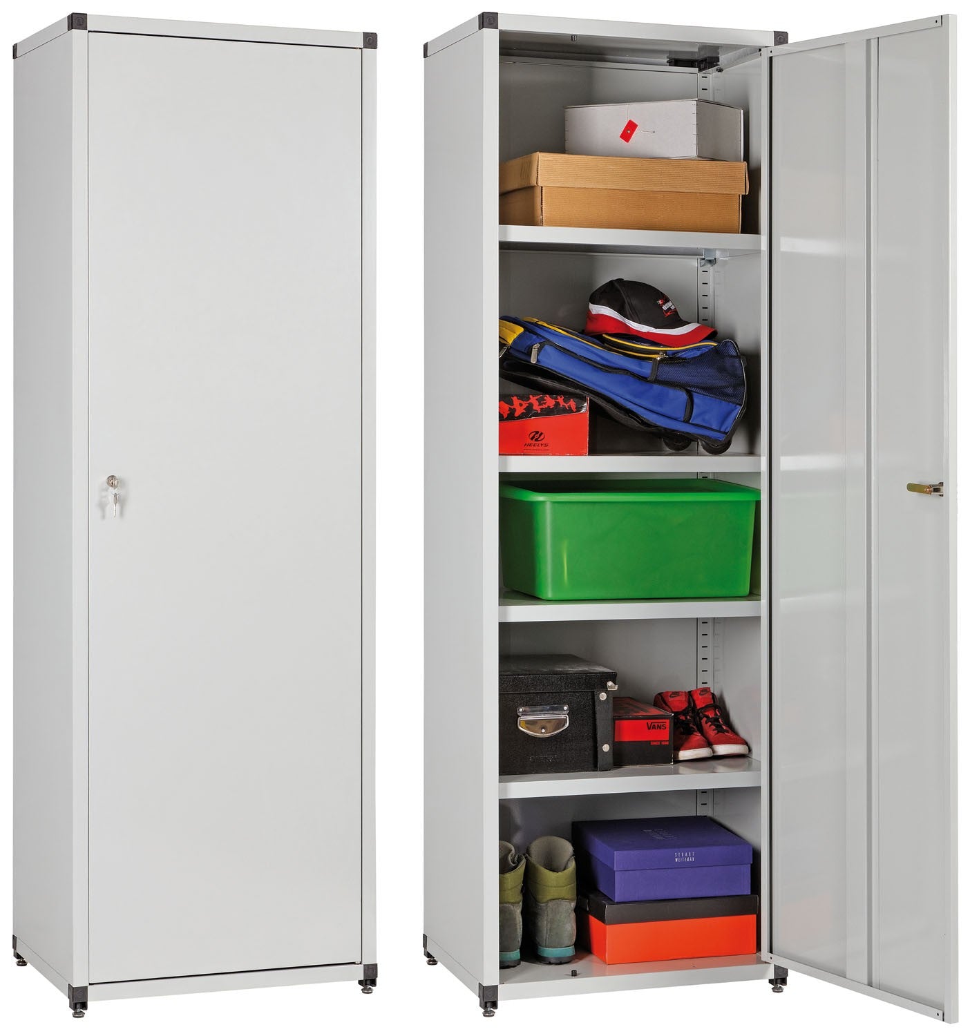 Armadio tuttopiani in metallo montaggio rapido casa ufficio  60x44xH183 cm Maxi 60G Bizzotto