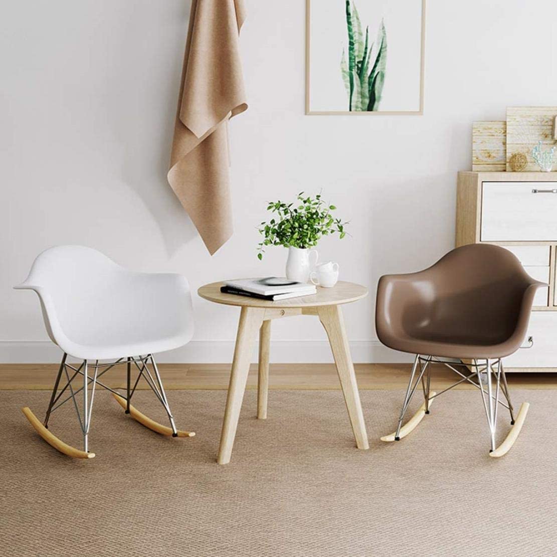 Sedia poltrona a dondolo da interno ufficio salotto con struttura in acciaio e seduta in ABS Julian