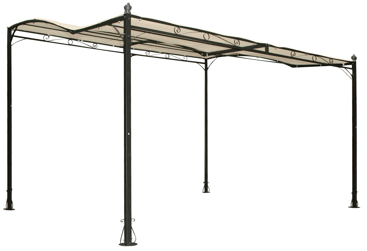 Gazebo veranda da parete in acciaio Patio Nero 300x250 cm Garden Deluxe Collection