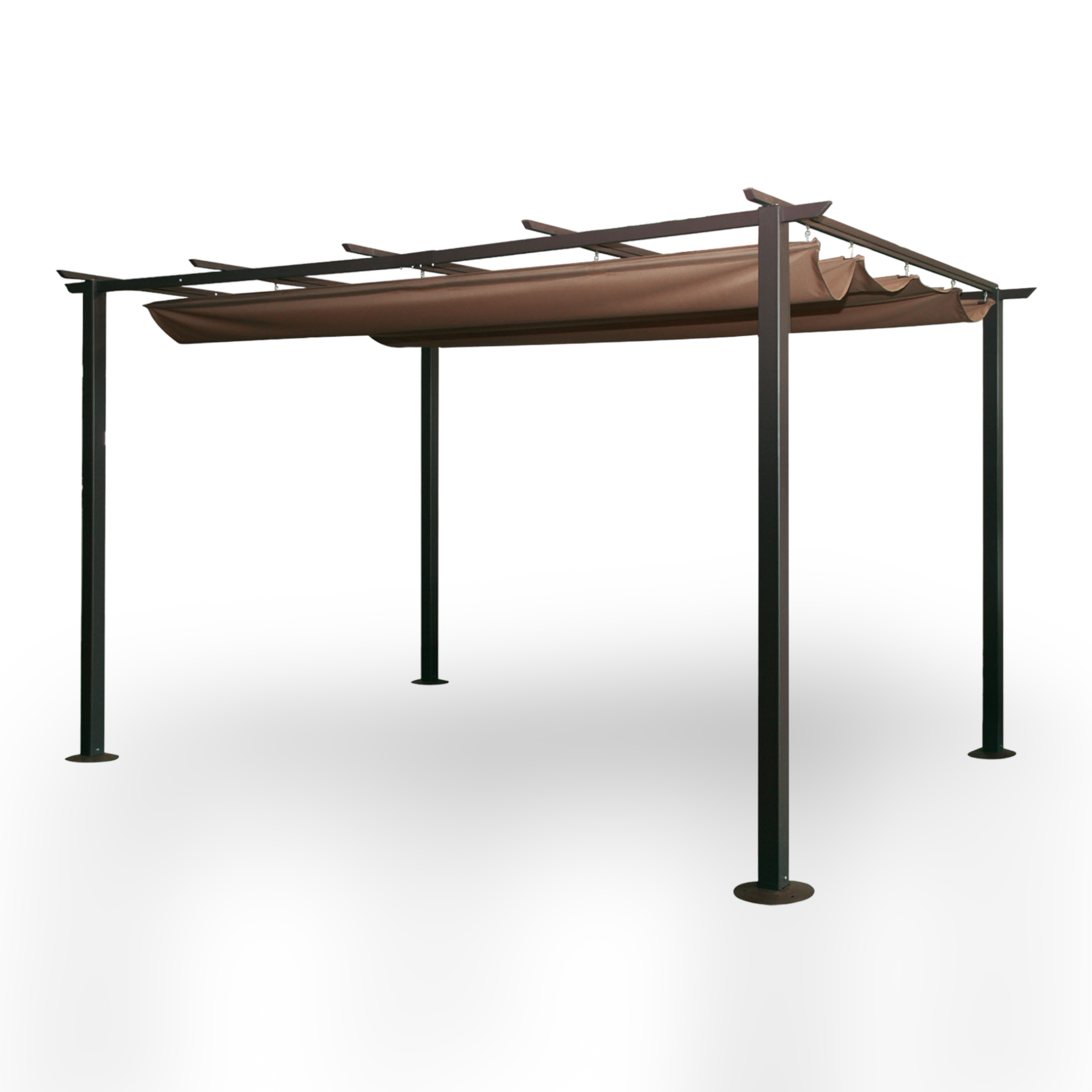 Gazebo pergola 3x3 mt da giardino con struttura resistente in acciaio e telo scorrevole in poliestere impermeabile Veranda