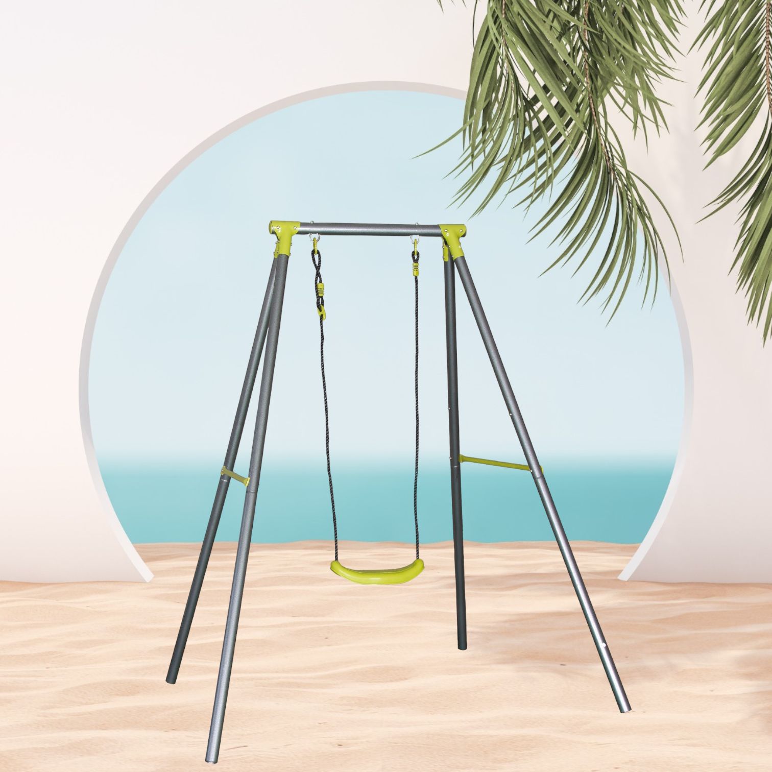 Altalena gioco da giardino con tavoletta 1 posto in acciaio Allegra Free
