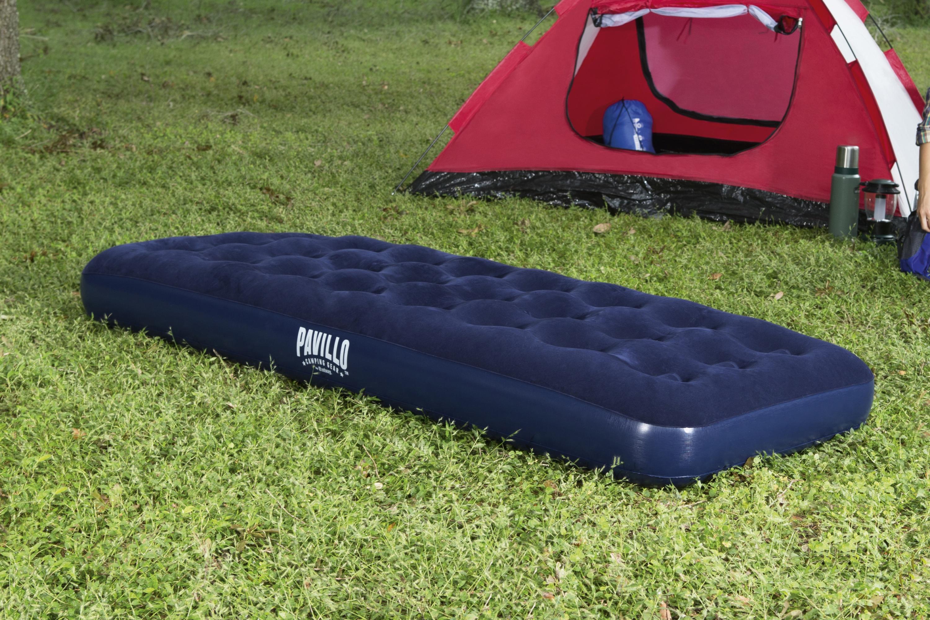 Materasso Gonfiabile Airbed Singolo Velluto Blu Floccato Pavillo Bestway 67000