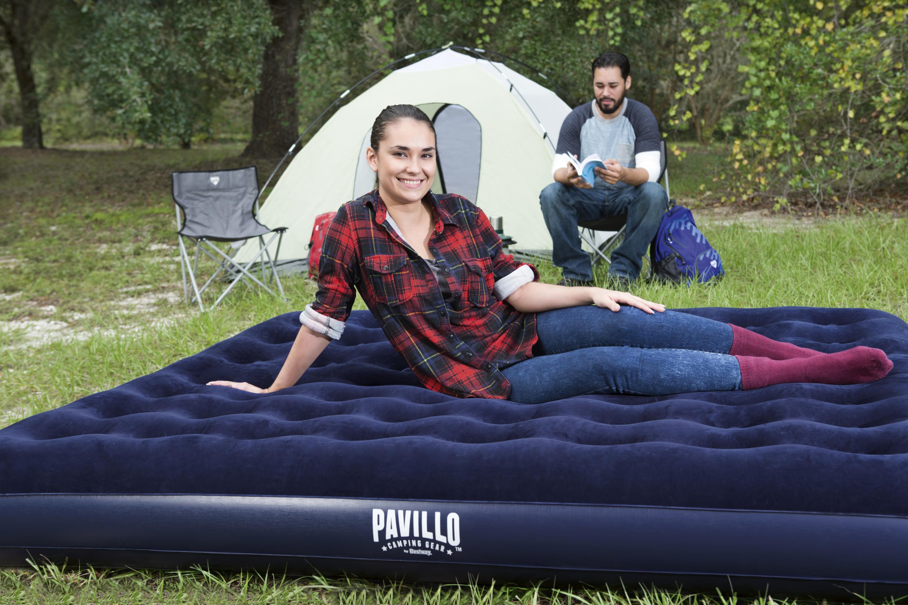 Airbed blu floccato materasso gonfiabile king Pavillo BestWay 67004