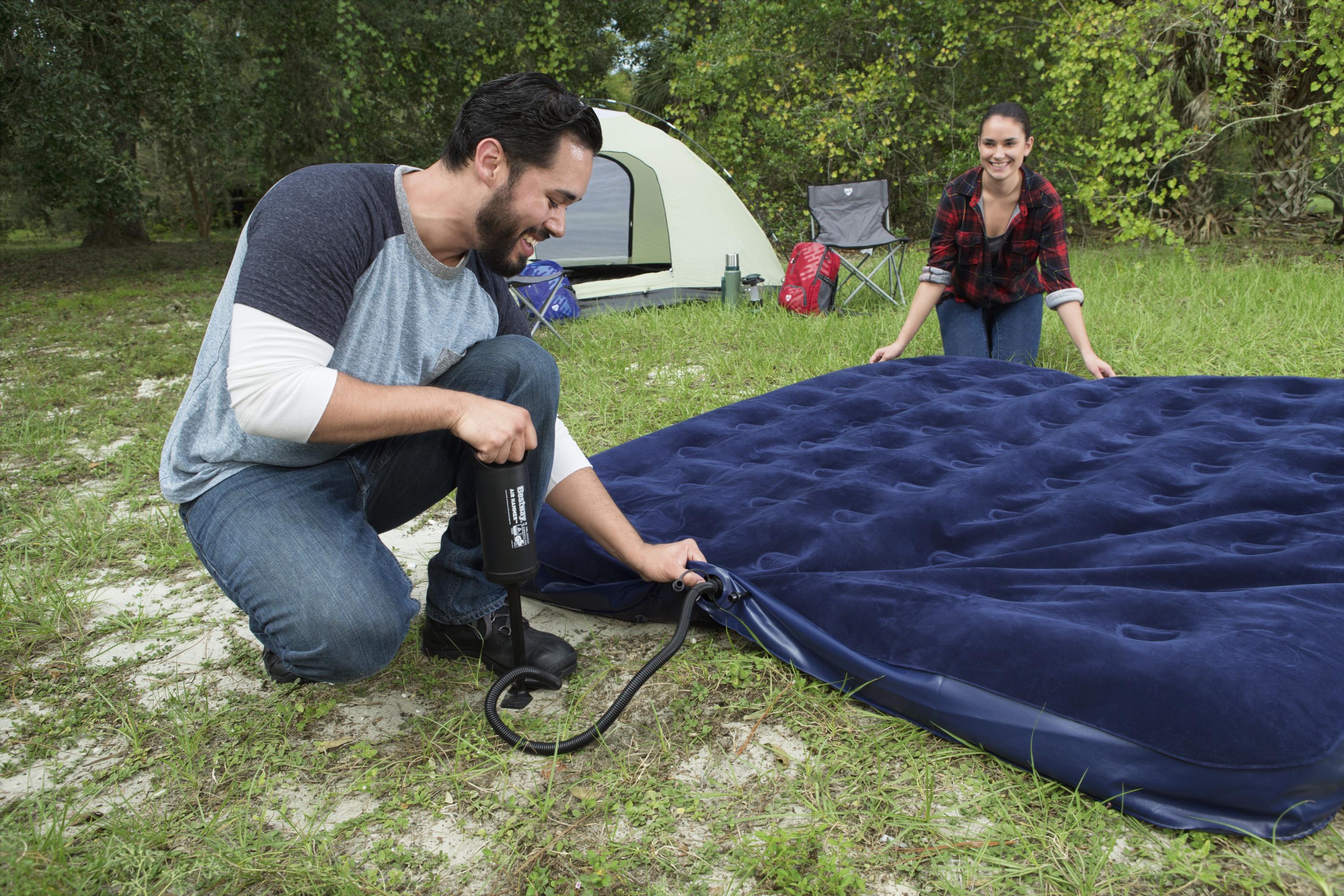 Airbed blu floccato materasso gonfiabile king Pavillo BestWay 67004