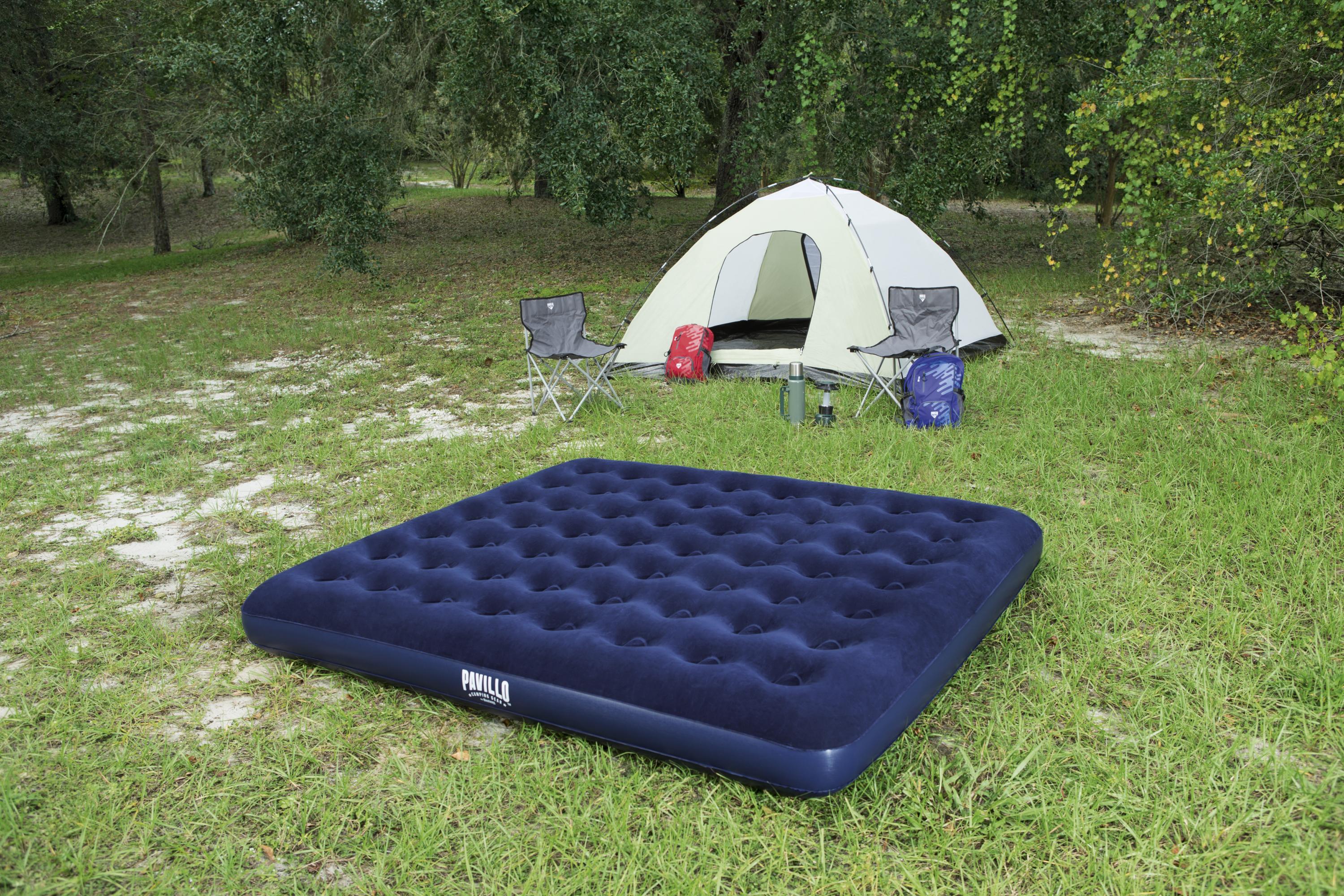Airbed blu floccato materasso gonfiabile king Pavillo BestWay 67004