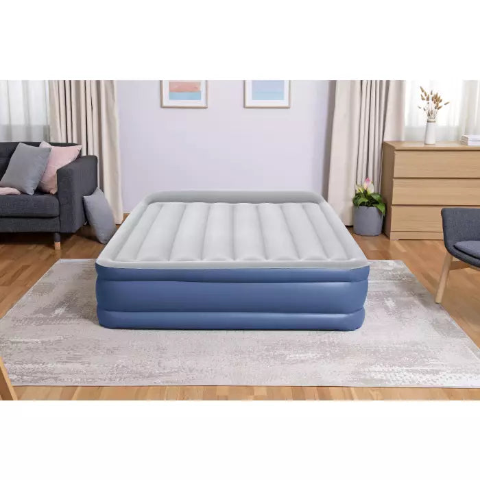 Materasso matrimoniale gonfiabile con pompa integrata e superficie floccata 203x152xH46 cm BESTWAY 67630