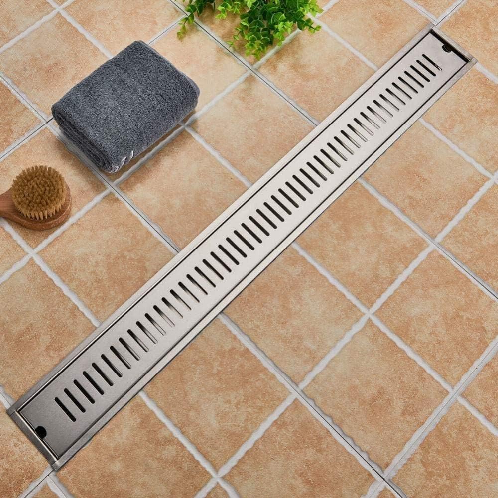 Kit griglia canaletta di scarico in acciaio da incasso per bagno con scarico a filo CN-01