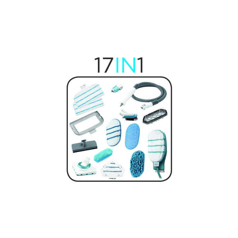 Lavapavimenti a Vapore con 17 accessori Steam-Mop 17in1 BLACK+DECKER FSMH1321JMD