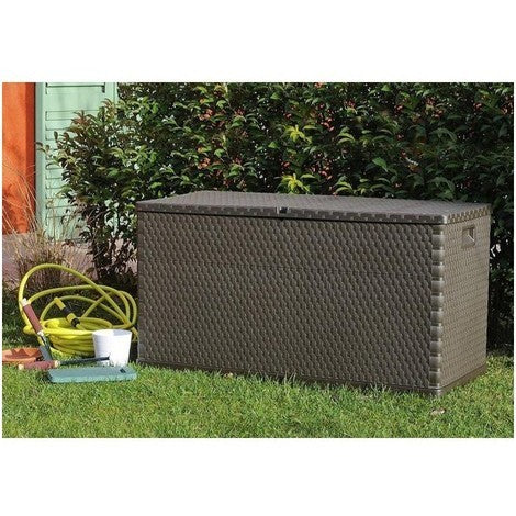 Baule cassapanca multiuso Garden Rattan resina 120x57x63 cm.