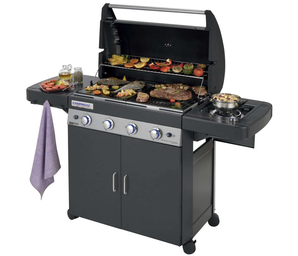 Barbecue a gas 4 bruciatori + fornello laterale Campingaz DG4 Series Class LS Plus Dark