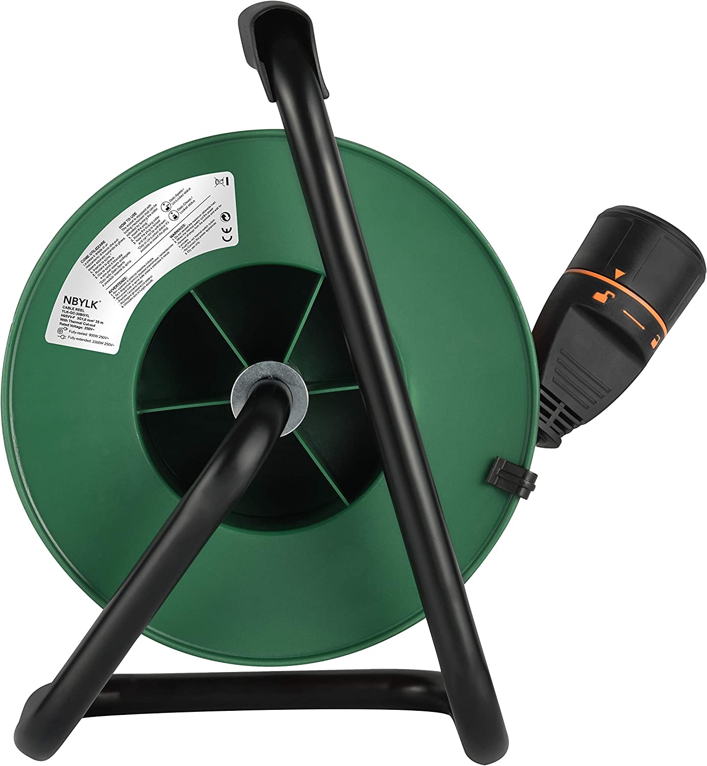 Avvolgicavo prolunga da giardino 25 Mt con sistema di blocco presa 3500W max. ELECTRALOCK 49237