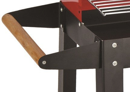 Barbecue a carbone con griglia 50x25 cm ripiano ed appoggio laterale in legno El Gaucho Montana