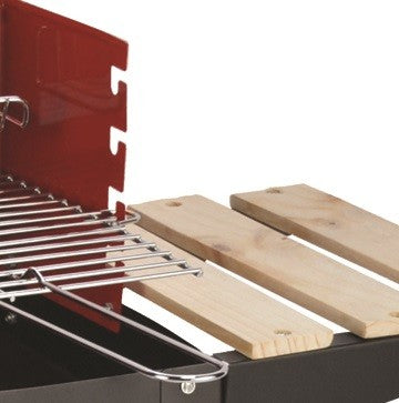 Barbecue a carbone con griglia 50x25 cm ripiano ed appoggio laterale in legno El Gaucho Montana