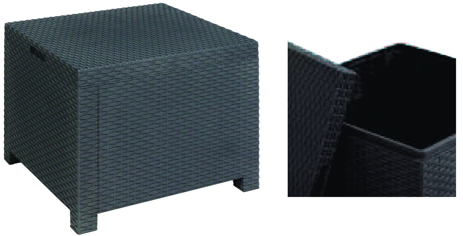 Baule multiuso Pouff tavolino rattan da arredo esterno giardino Artemide Rattan resina rattan antracite