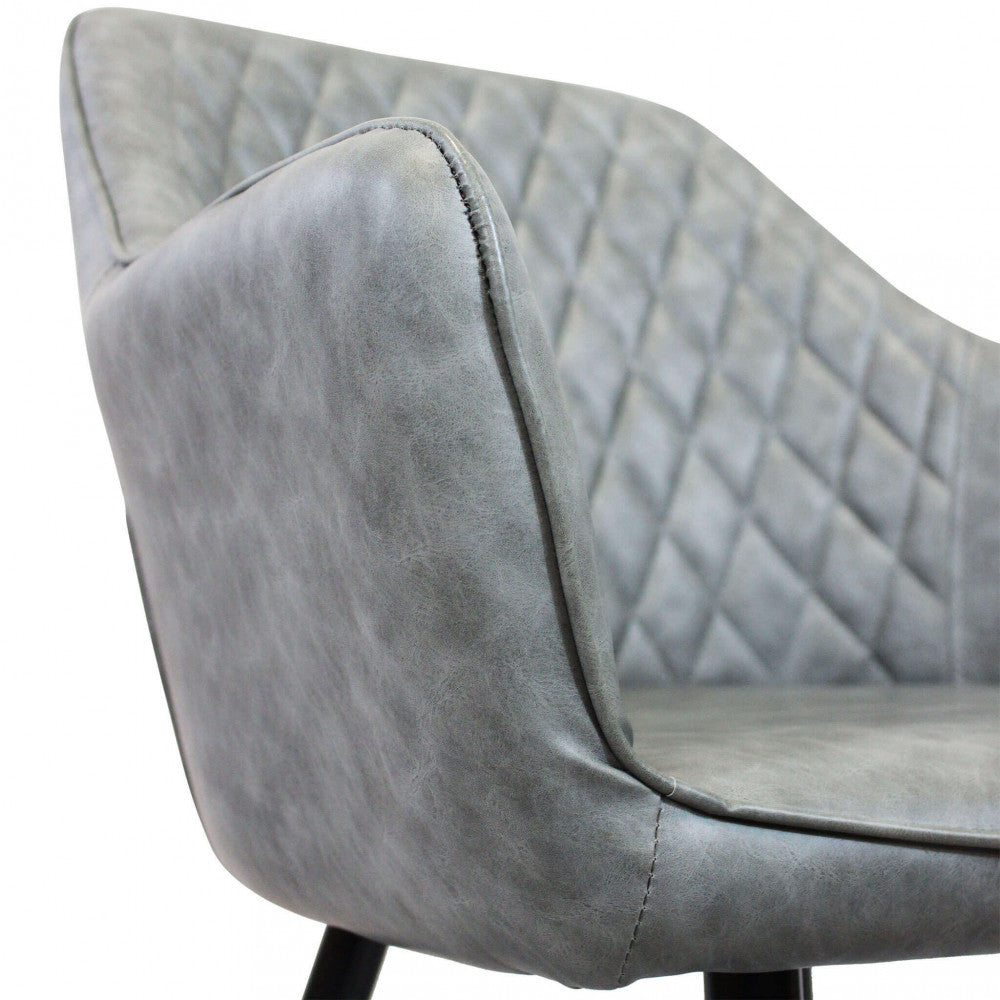 Sedia poltrona da interno con struttura in metallo e seduta larga imbottita rivestita in ecopelle Chair XL