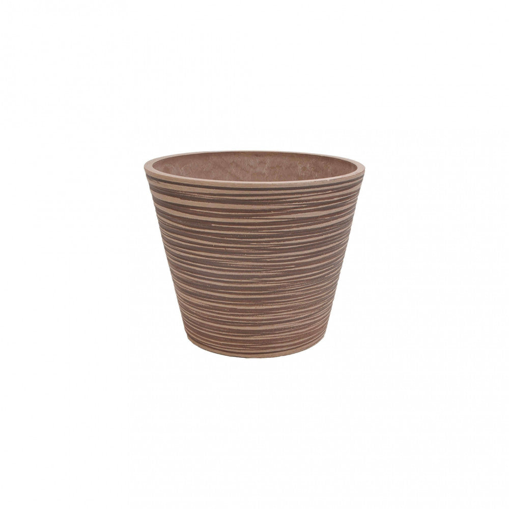 Vaso tondo basso da giardino in fibra di argilla 34x34x34 cm Ginestra