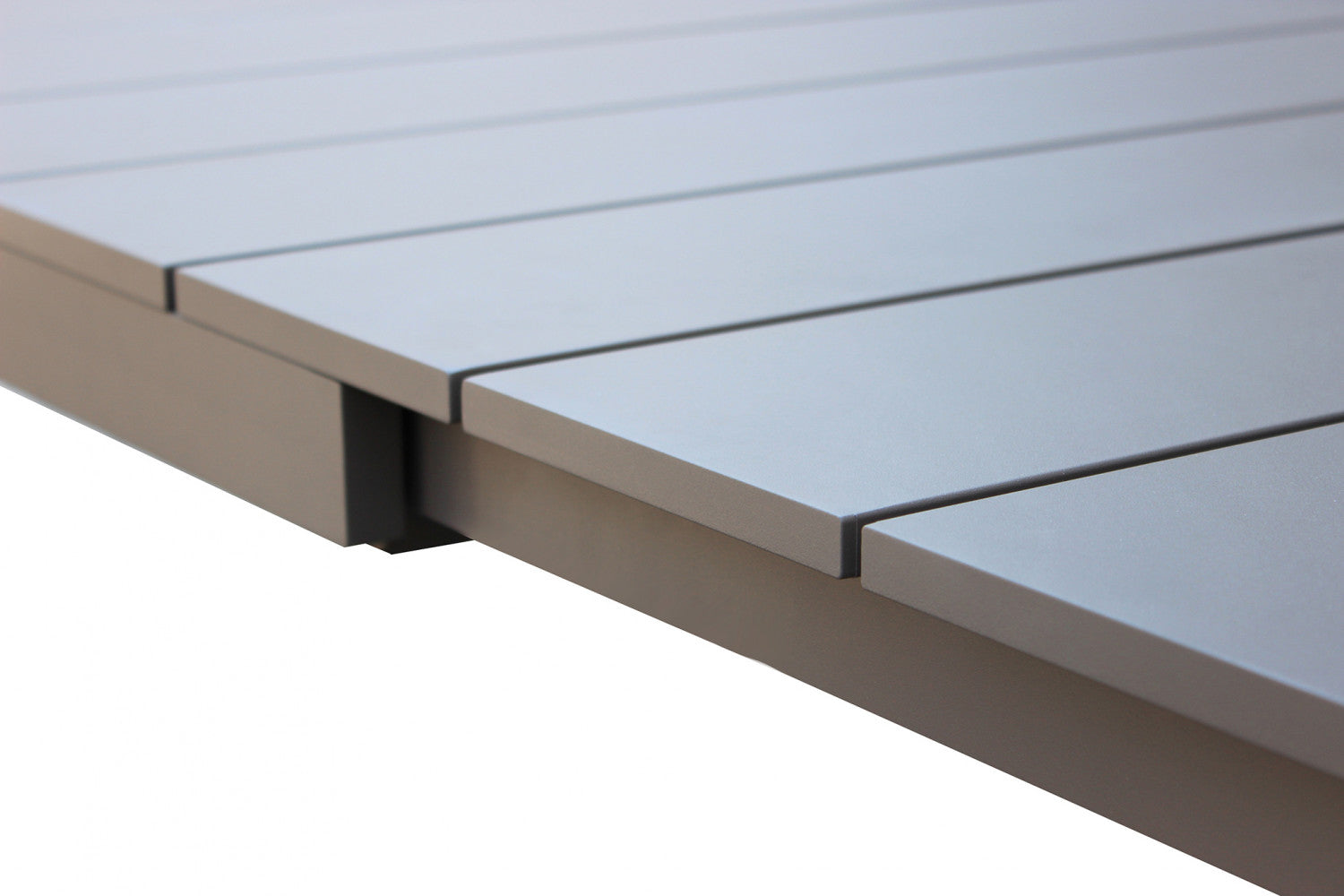 Tavolo da esterno allungabile 149/215 cm in alluminio con piedi regolabili e piano a doghe TEODOSIO