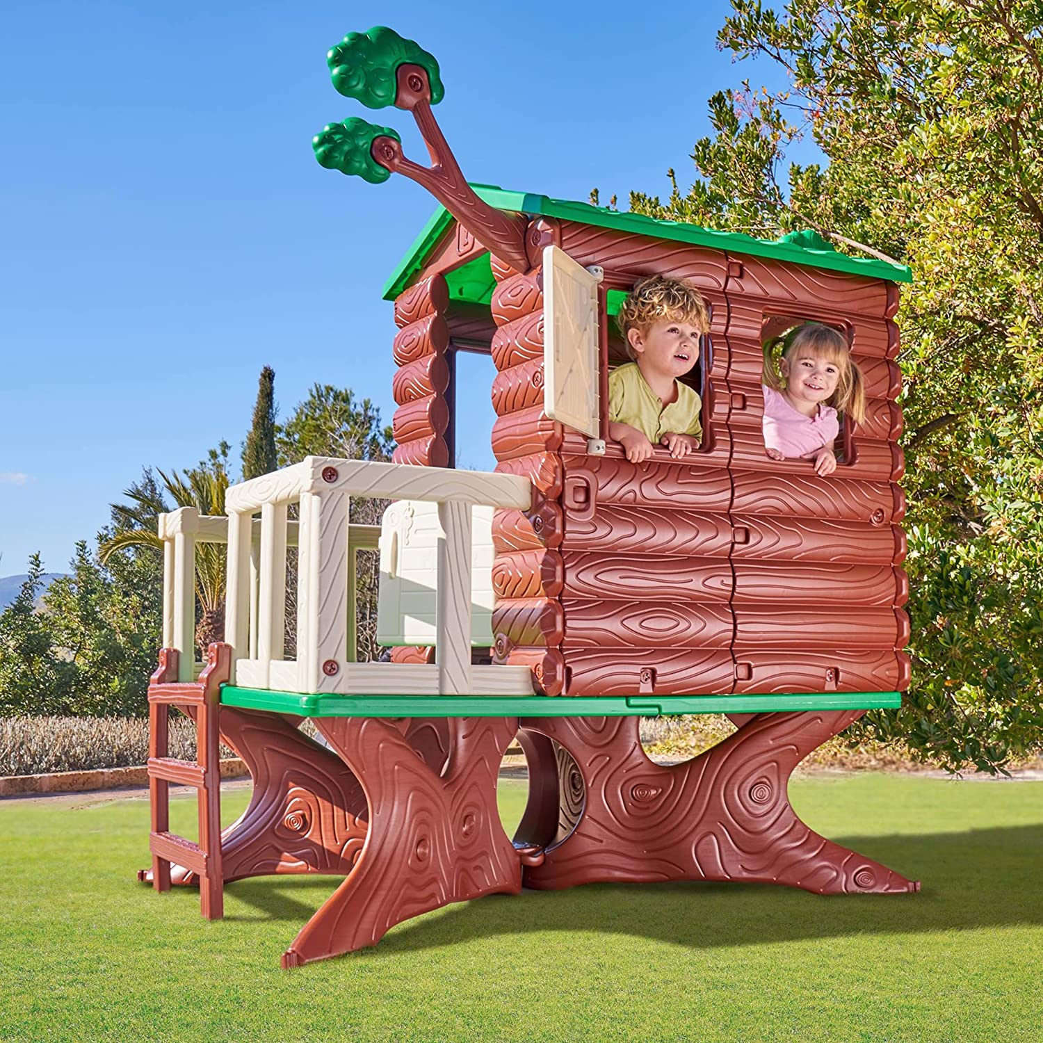 Casetta sull'albero gioco per bambini in polipropilene da esterno giardino Tree House