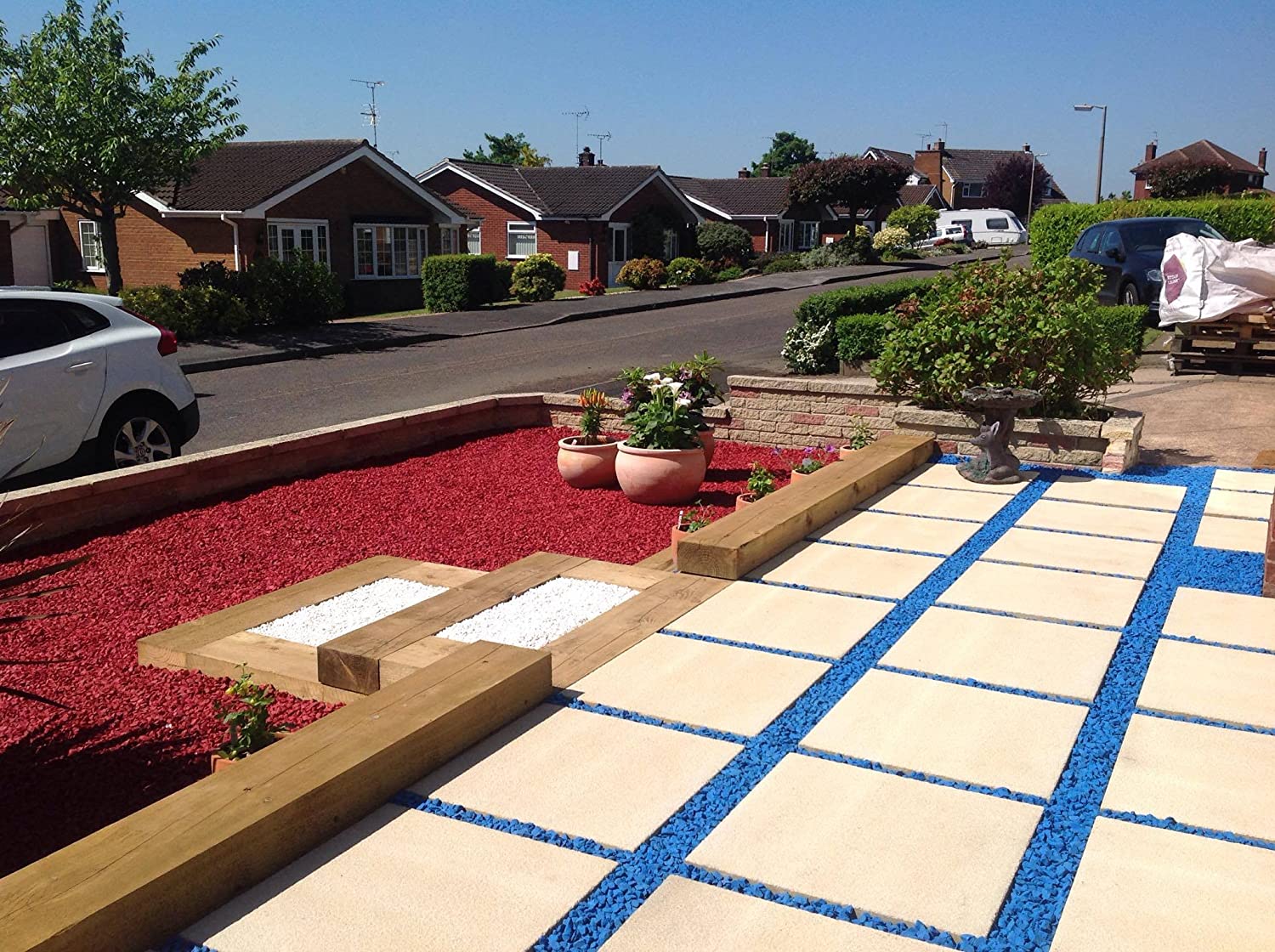 Sassolini pietre decorative per interno o esterno casa colore azzurro confezione 7x7x15 cm Home Stones