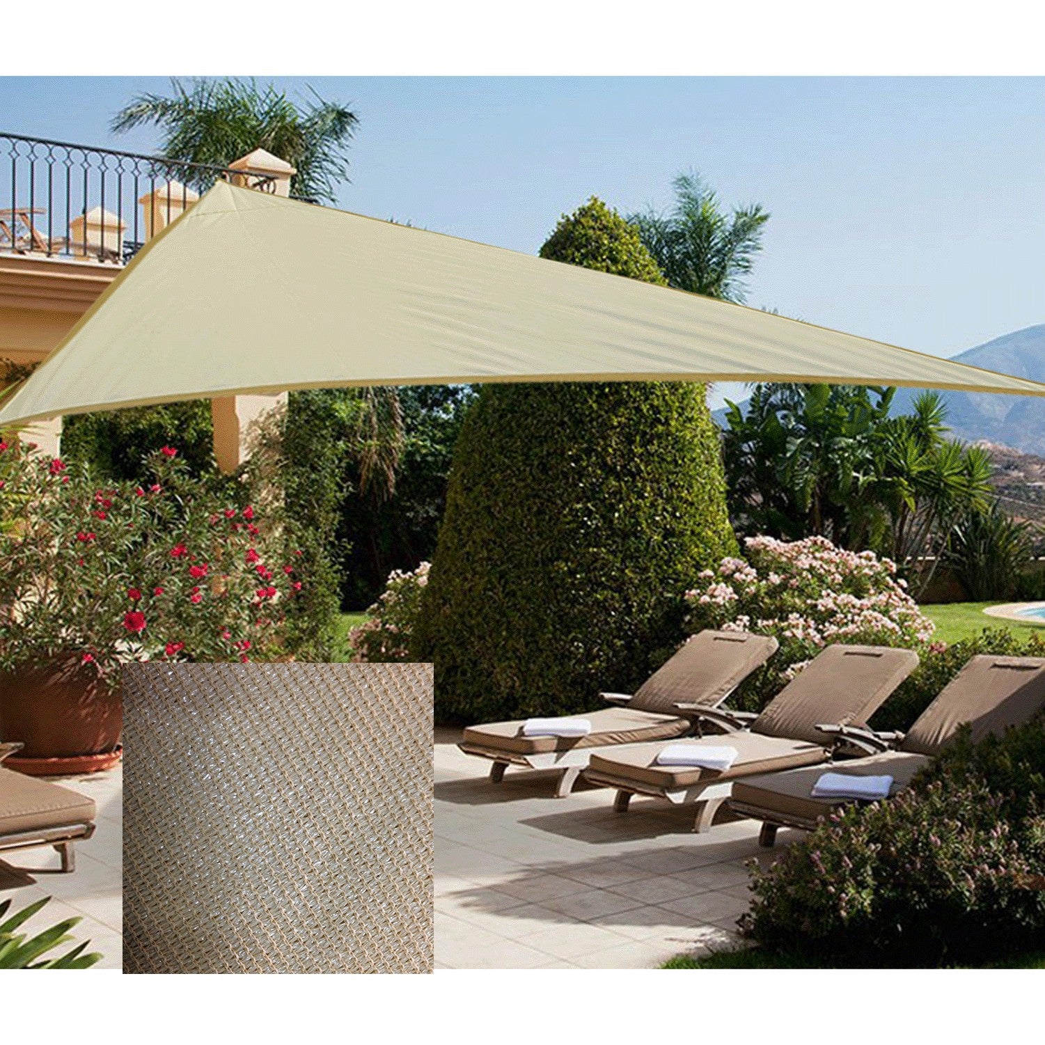 Vela ombreggiante triangolare 300x300x300cm Amalfi Garden Deluxe Collection