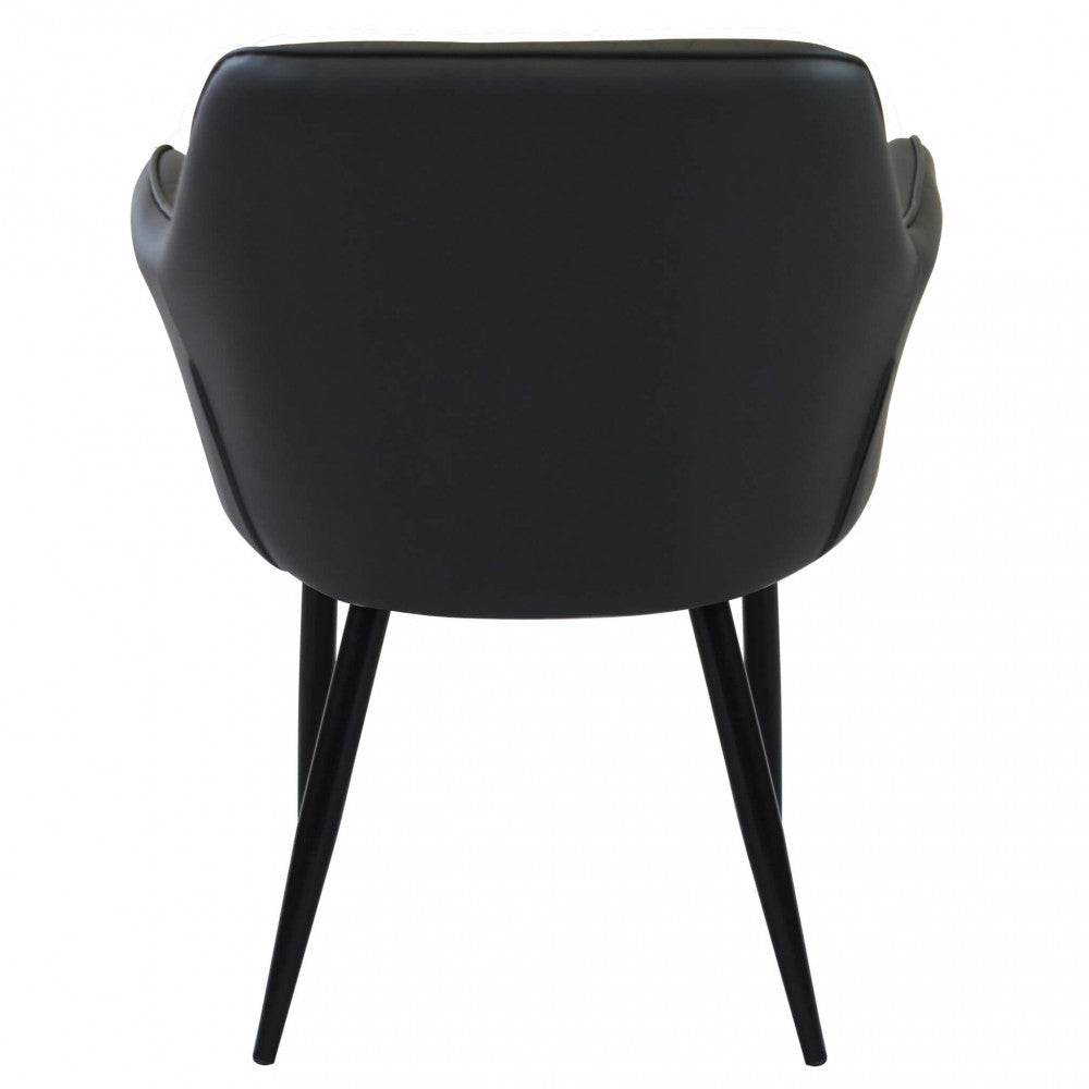 Sedia poltrona da interno con struttura in metallo e seduta larga imbottita rivestita in ecopelle Chair XL