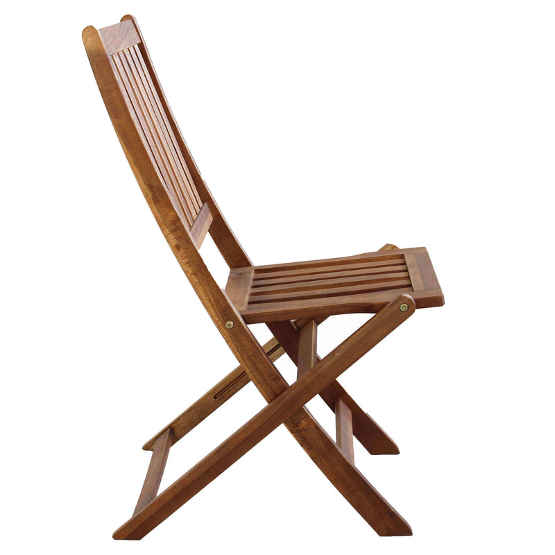 Sedia senza braccioli da esterno in legno di acacia SALLY
