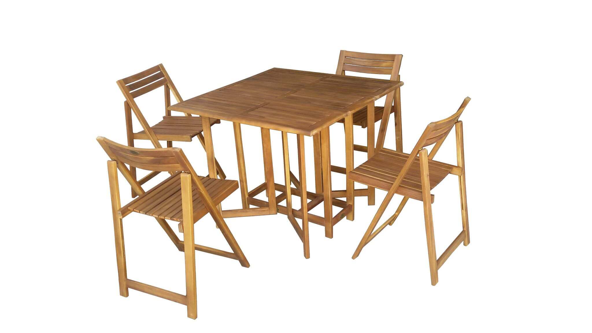 Set Tavolo consolle con 4 sedie in legno Country Acacia