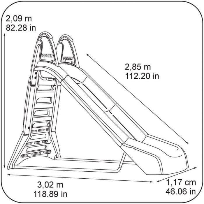 Scivolo gioco da giardino con acqua cm 285 grande Mega Slide