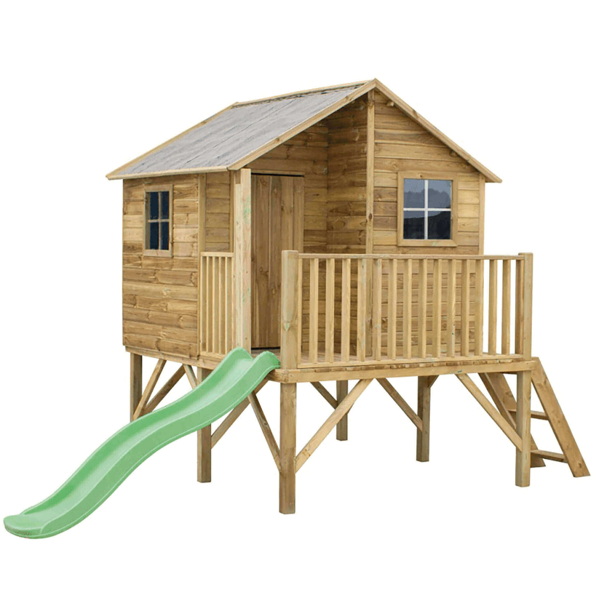 Casetta palafitta in legno gioco da giardino con scivolo Maya Wooden cha