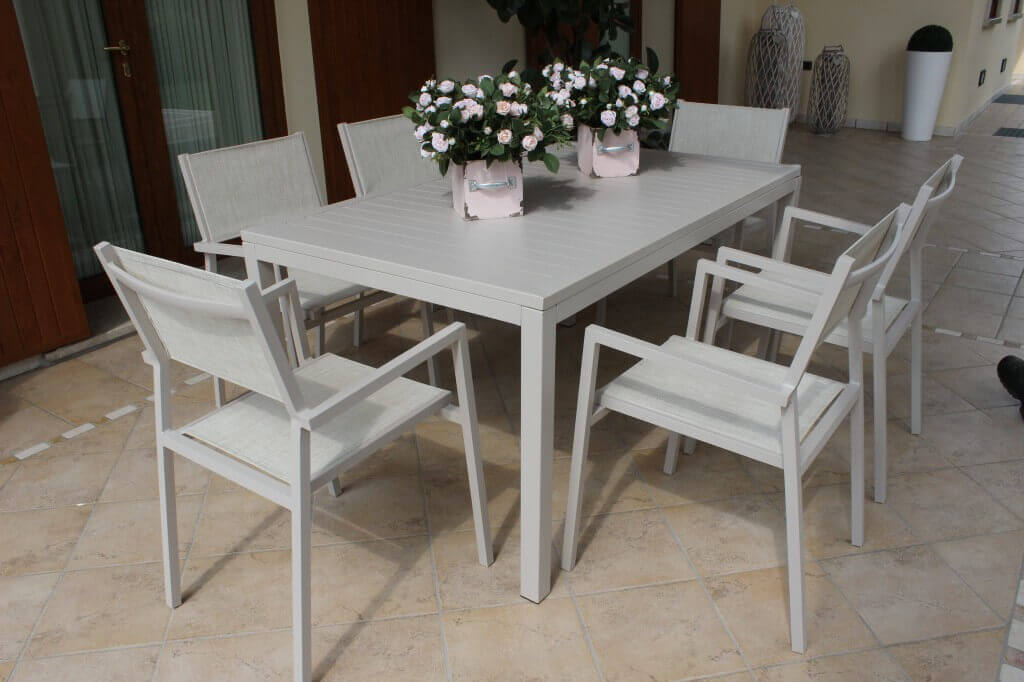 Tavolo rettangolare per esterno in alluminio 150x90 cm SICILIA