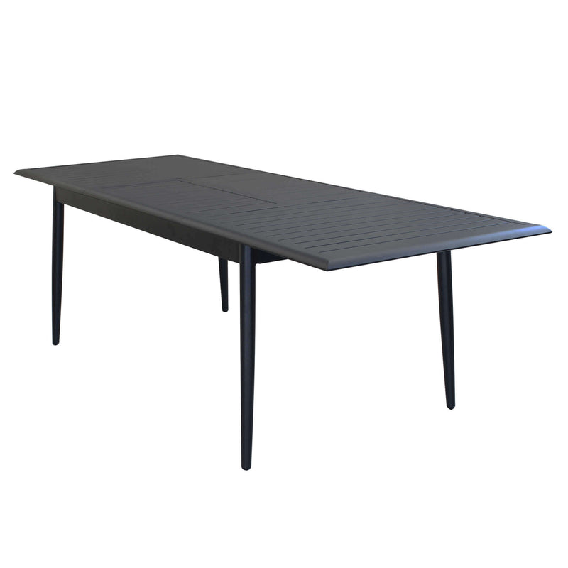 Tavolo allungabile da esterno con struttura e piano in alluminio con eff