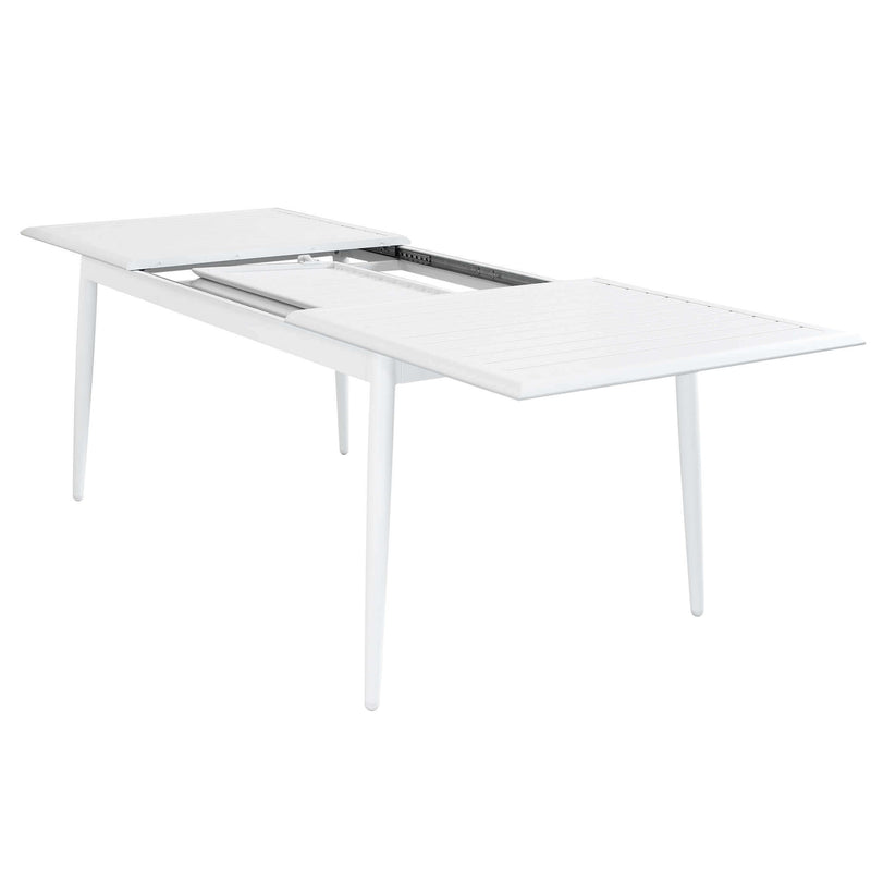 Tavolo allungabile da esterno con struttura e piano in alluminio con eff