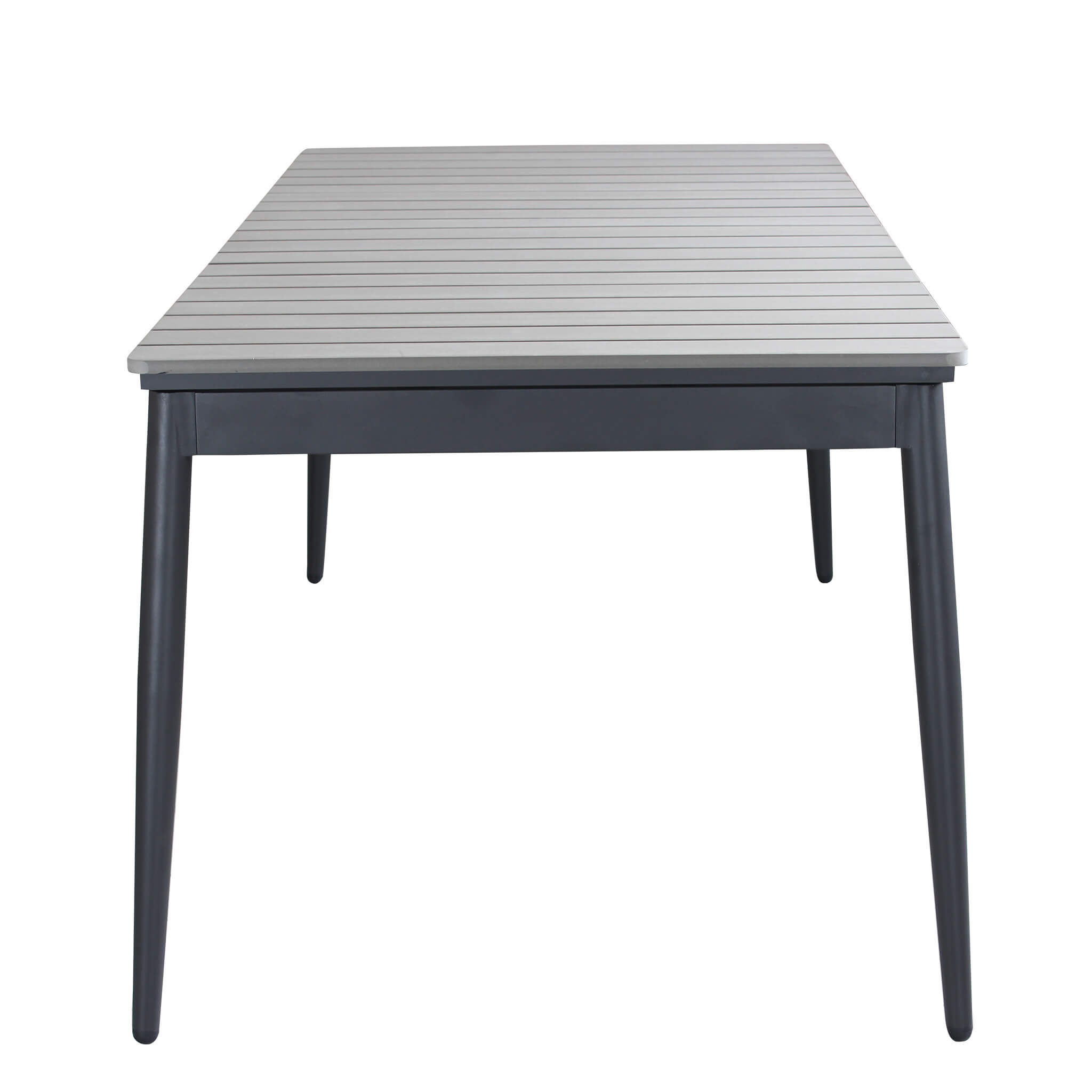 Tavolo allungabile da esterno in alluminio con piano effetto doghe MIRAG