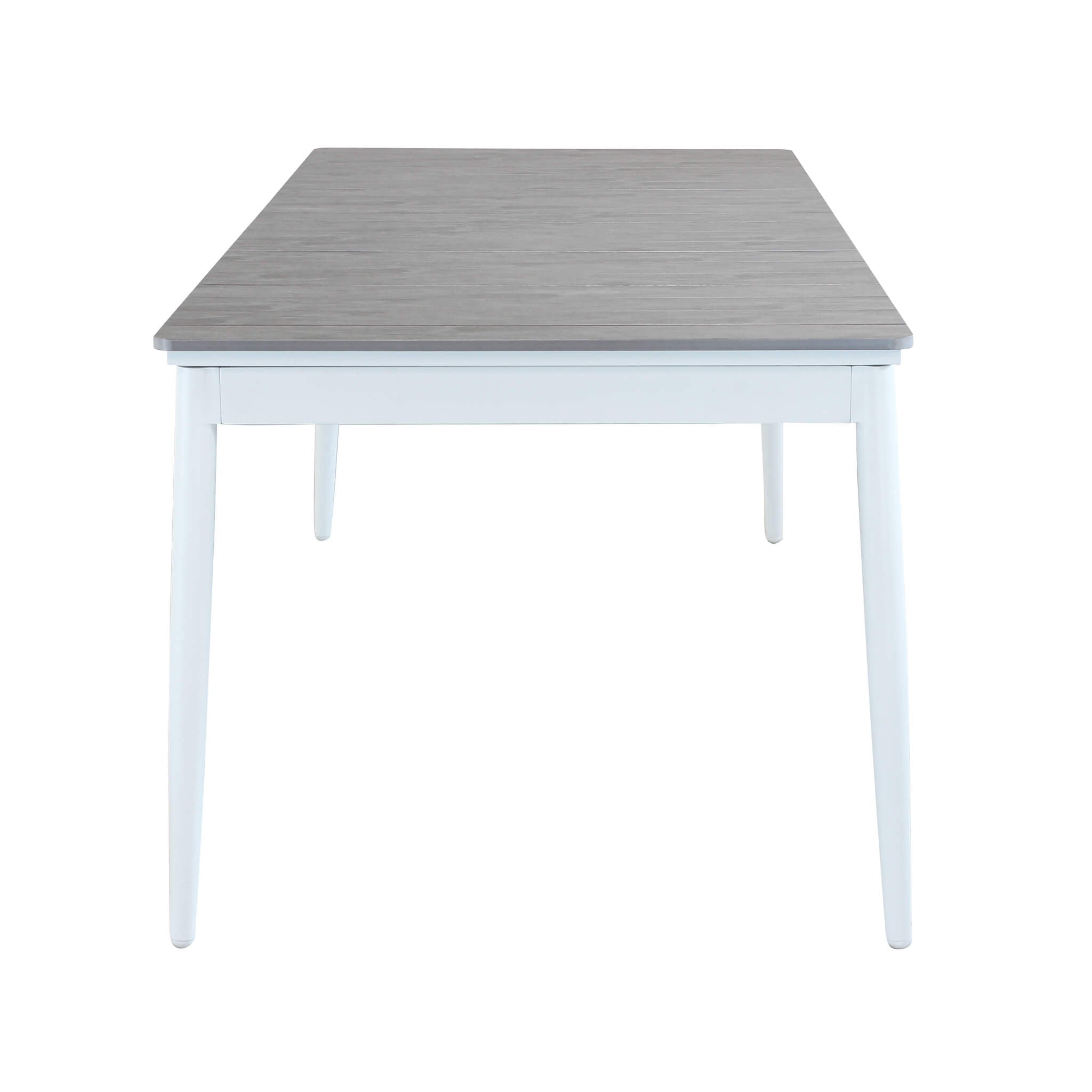 Tavolo allungabile da esterno in alluminio con piano effetto doghe MIRAG