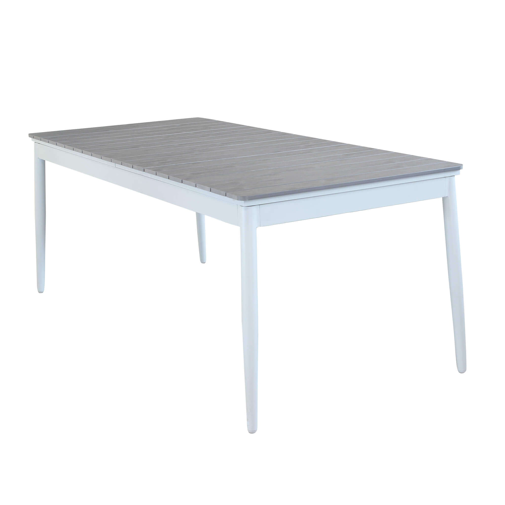 Tavolo allungabile da esterno in alluminio con piano effetto doghe MIRAG