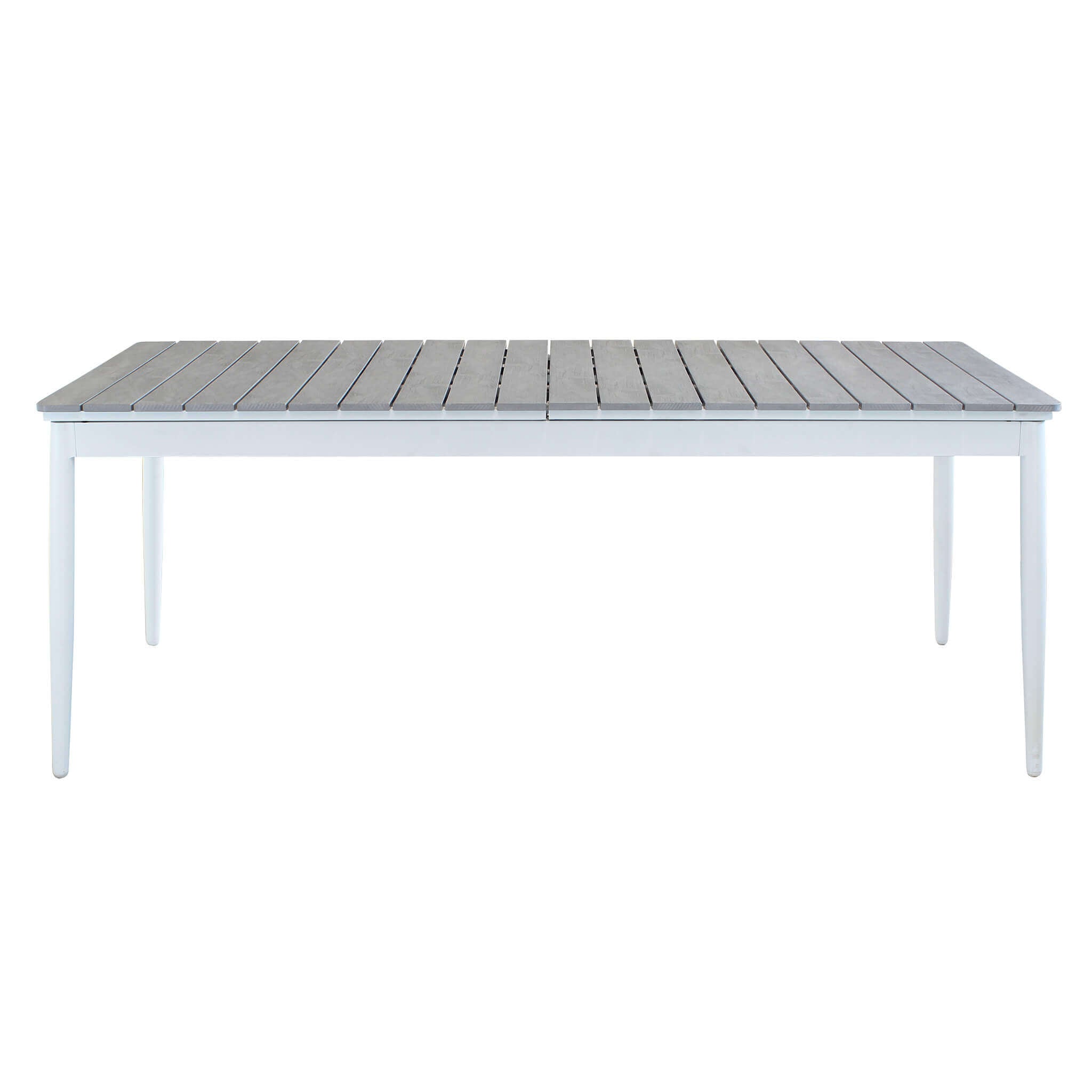 Tavolo allungabile da esterno in alluminio con piano effetto doghe MIRAG