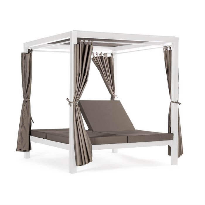 Gazebo letto con tende per esterno in alluminio 212x149 cm GAZIDIS