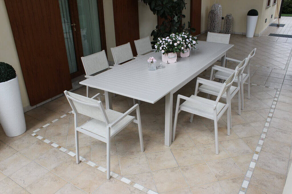 Tavolo in alluminio per esterno allungabile 130/180 cm ERACLE