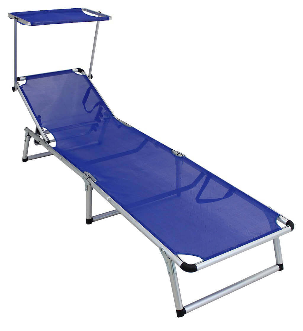 Brandina pieghevole da spiaggia in alluminio con tettuccio Marta