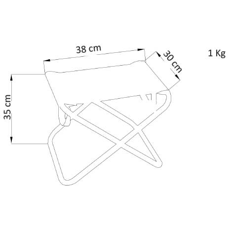 Sgabello chiudibile da spiaggia in alluminio e oxford Steel