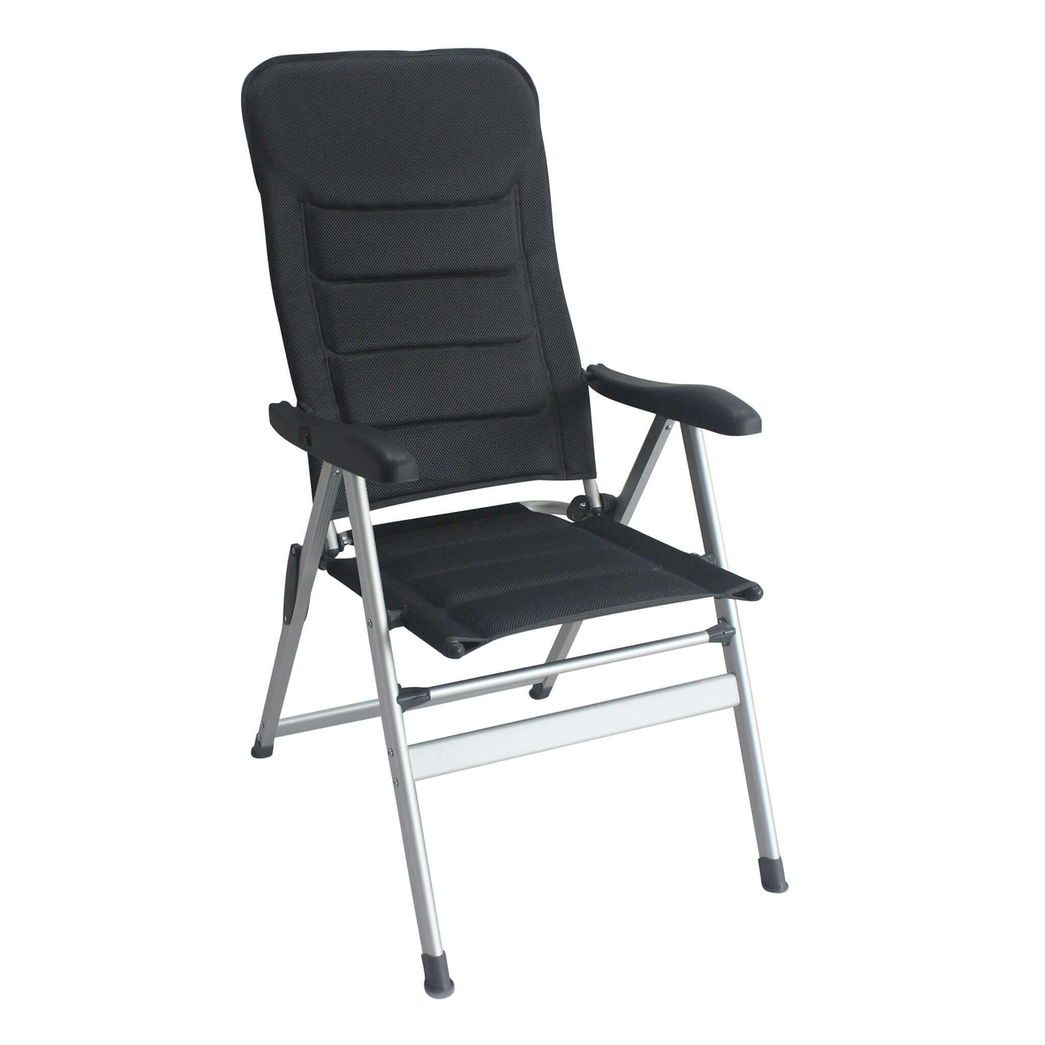 Poltrona sedia chiudibile da giardino in alluminio con schienale imbotti